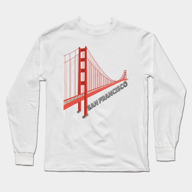 San Francisco Golden Gate Bridge T-shirt Long Sleeve T-Shirt by Top beautiful design